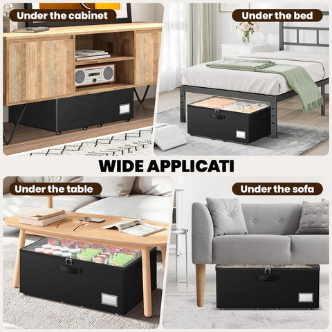 Dayacoco underbed storage with wheels keeps items protected from dust and moisture.