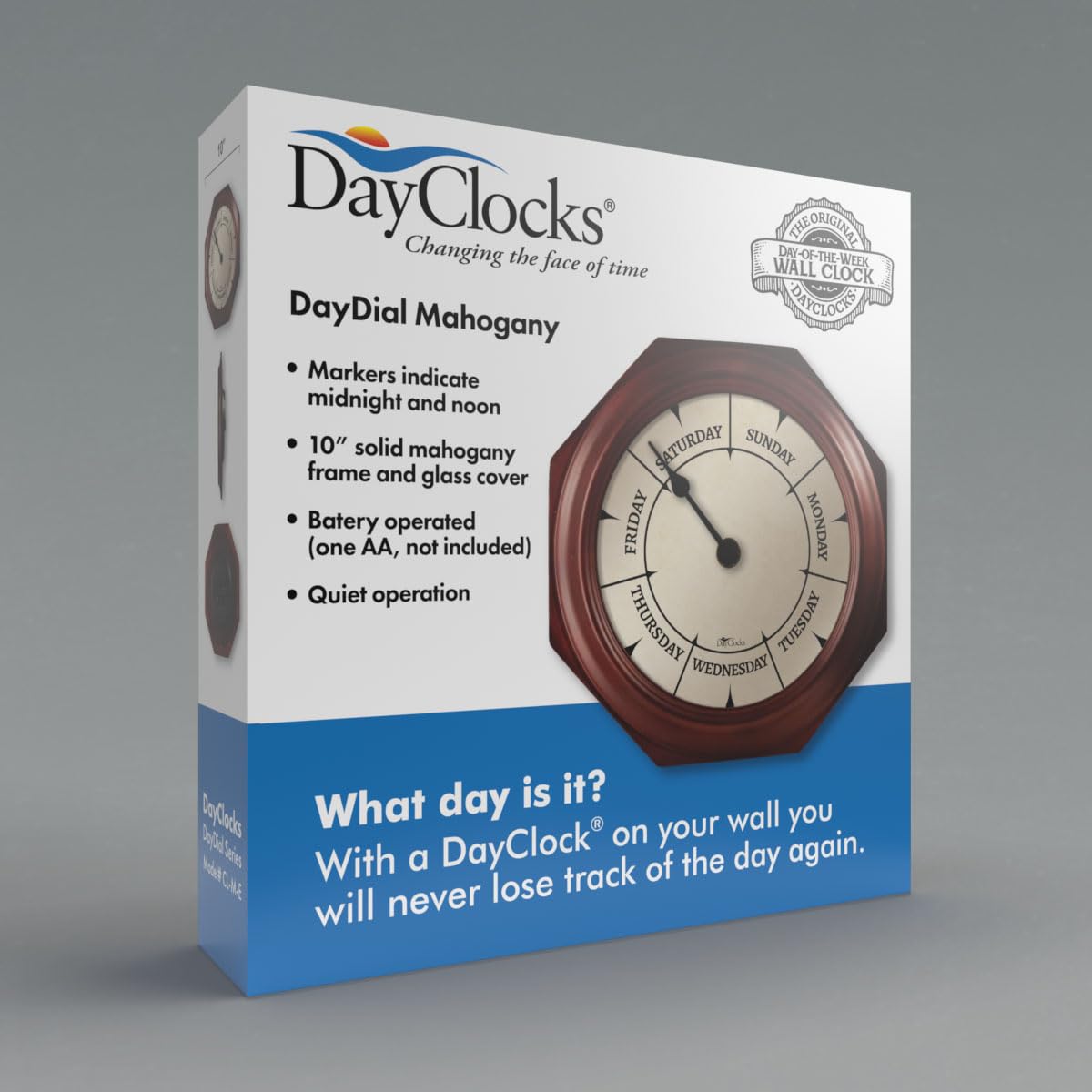 DayClocks Classic battery-powered operation stays quiet and distraction-free.