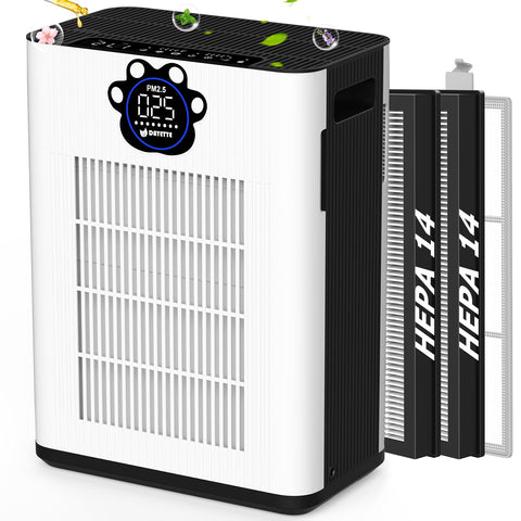DAYETTE air purifier front view for large rooms up to 3400 ft².