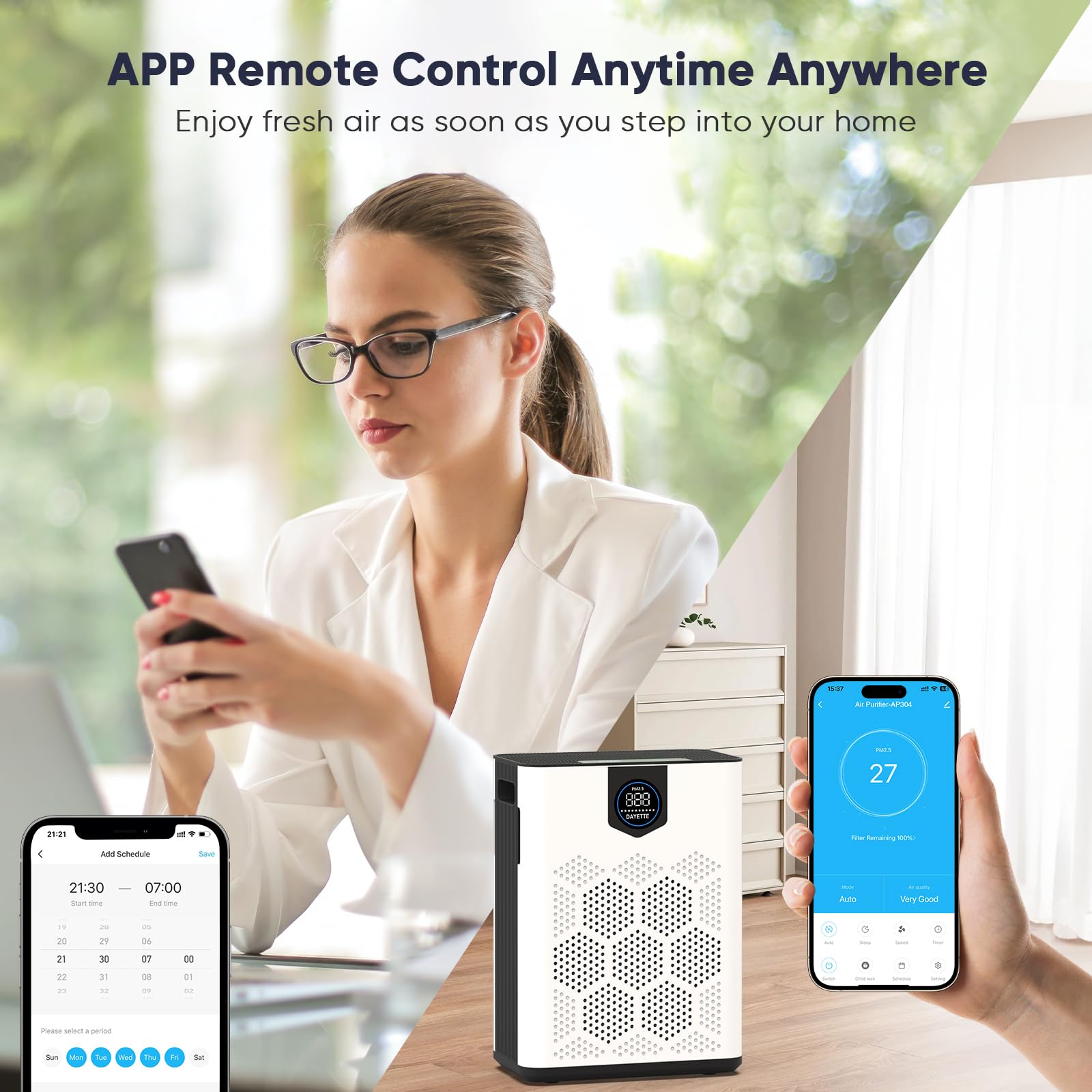 Dayette H14 purifier Alexa voice control in action