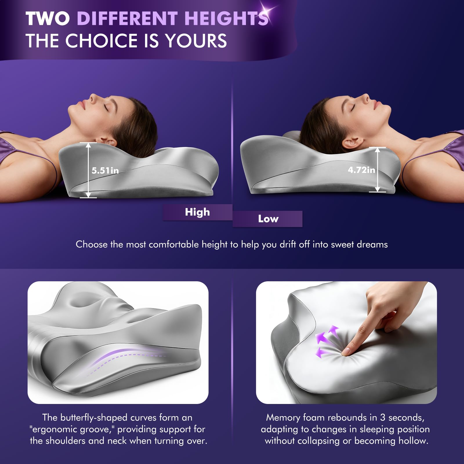 Dayme center head support and ear protection for comfortable side sleeping