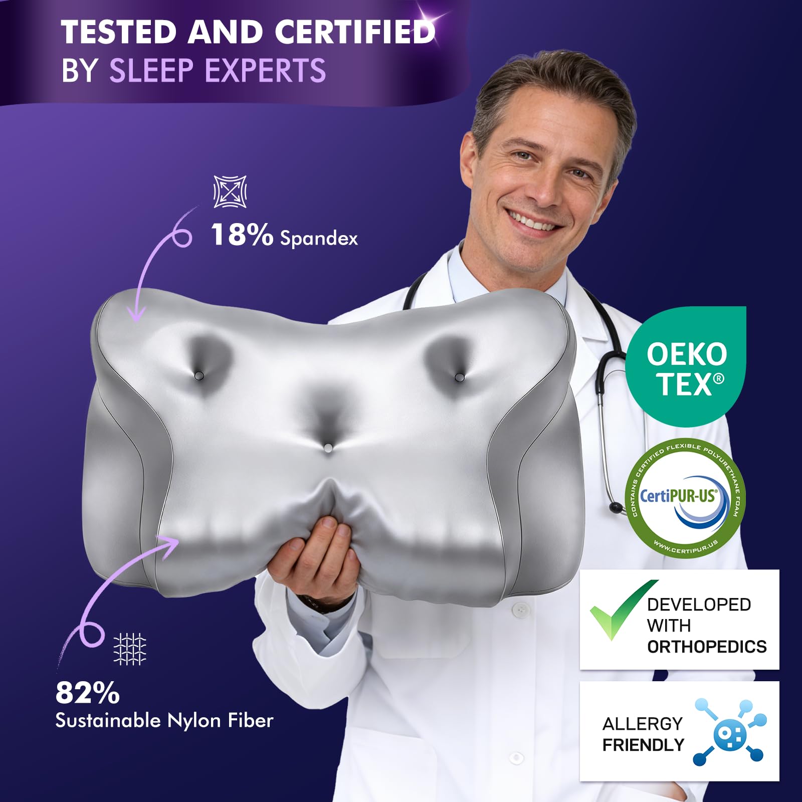 Dayme memory foam uses CertiPUR-US and OEKO-TEX certified materials