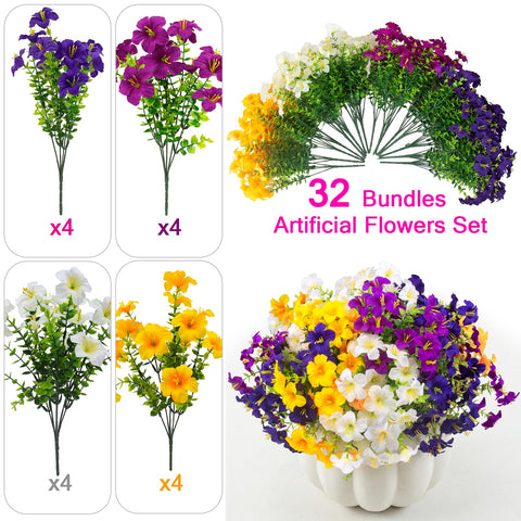 Daynight faux petunias porch arrangement for maintenance-free curb appeal