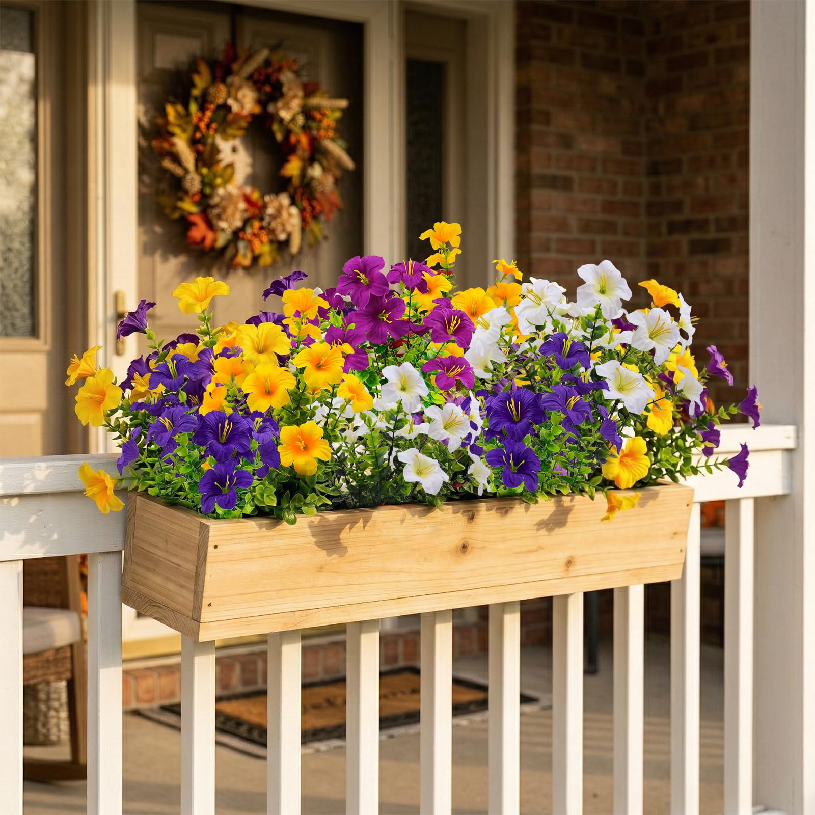 Daynight faux petunias redviolet bloom enhances window box displays