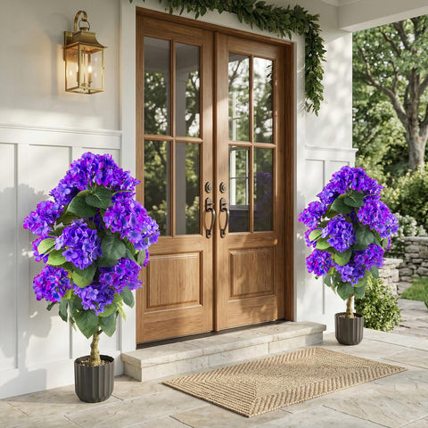 Bright Daynight hydrangea flowers close-up for home decor appeal