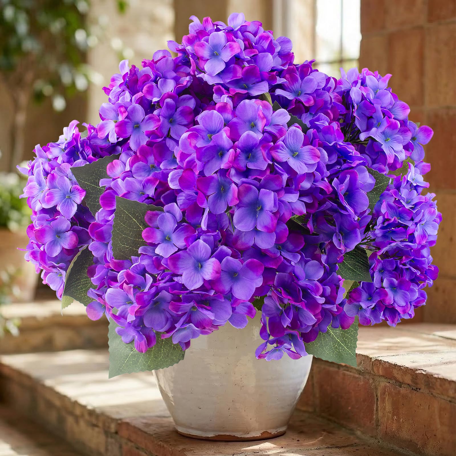 Daynight Hydrangea artificial bouquet close-up bloom for durable outdoor decor.