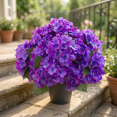 Daynight Hydrangea artificial bouquet living room centerpiece with vibrant color.