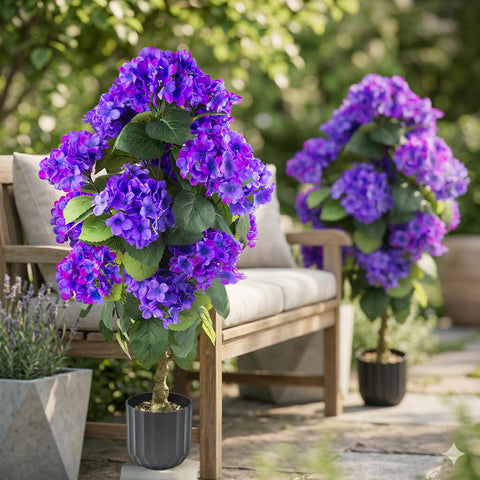 Hydrangea pathway decoration by Daynight in blueviolet