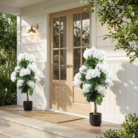 Daynight hydrangea tree pot detail showing durable UV resistant material