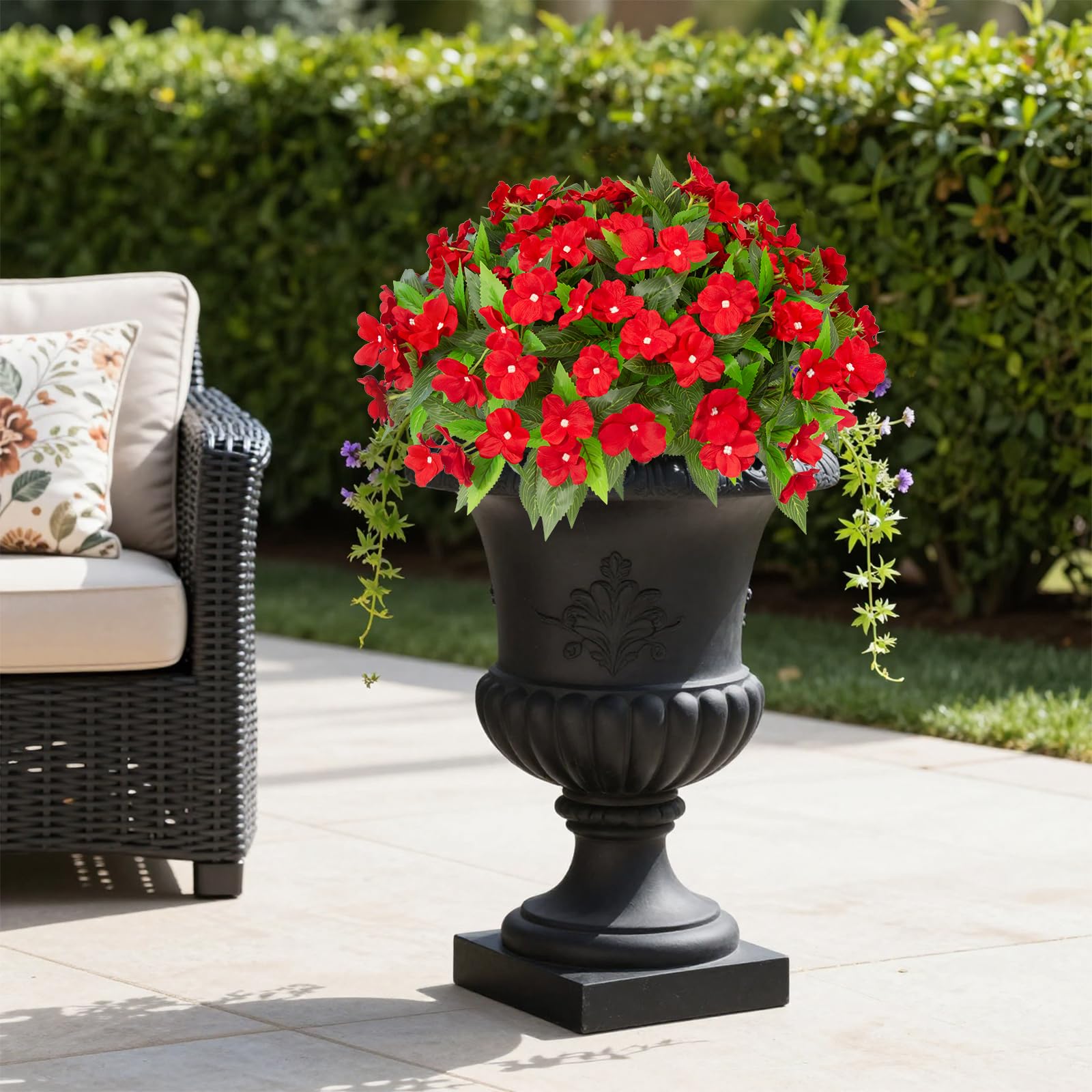 Daynight impatiens red branches brighten garden paths and borders