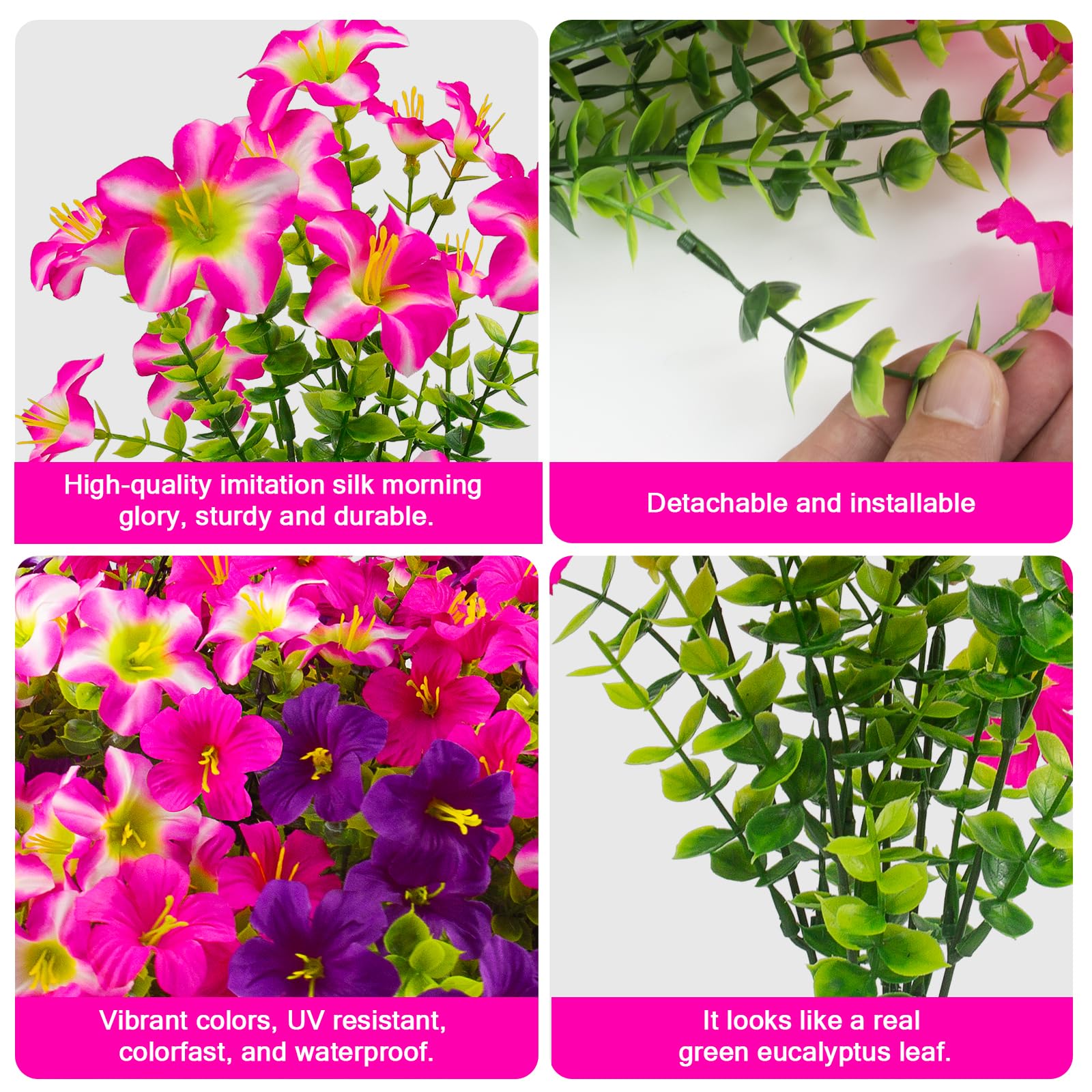 Daynight decorative petunias hanging basket set offers quick, hassle-free outdoor decor.
