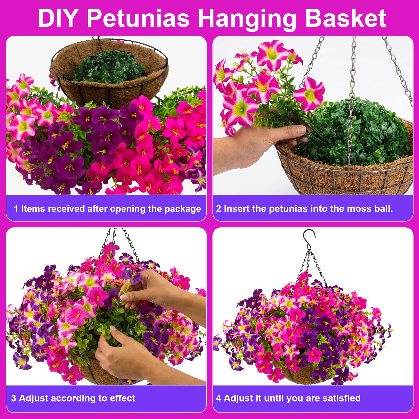 Daynight UV-resistant petunias stay vibrant through seasons with fade-resistant petals.