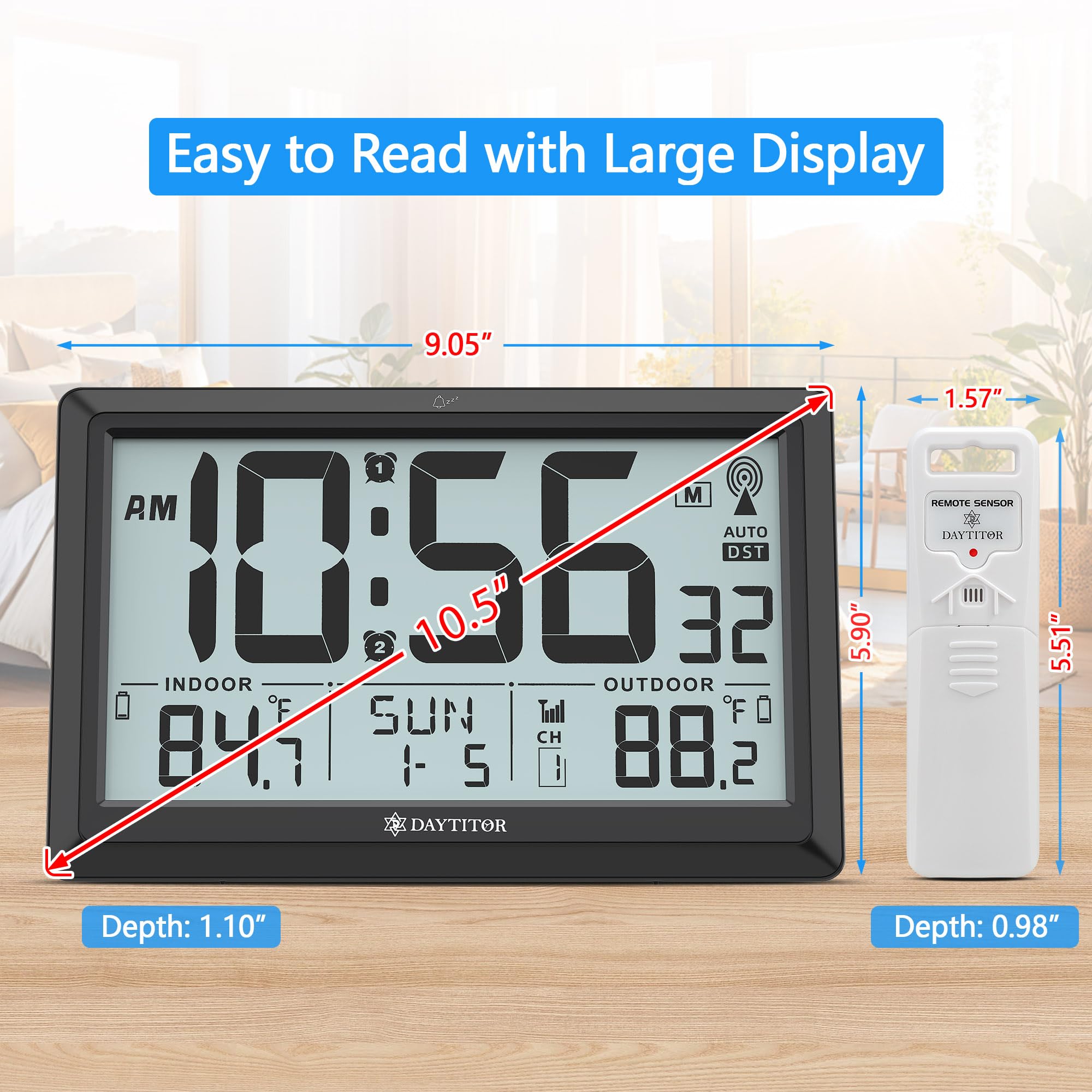 DAYTITOR outdoor sensor transmitting temperature for real-time comfort awareness