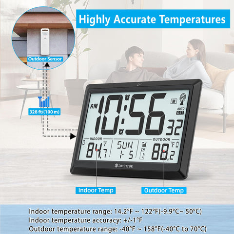 DAYTITOR atomic clock ready for wall or desk placement in any room