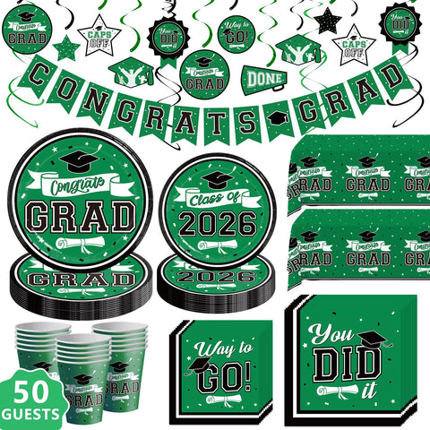 DAZONGE graduation banner green ideal for entrance displays and photo ops.