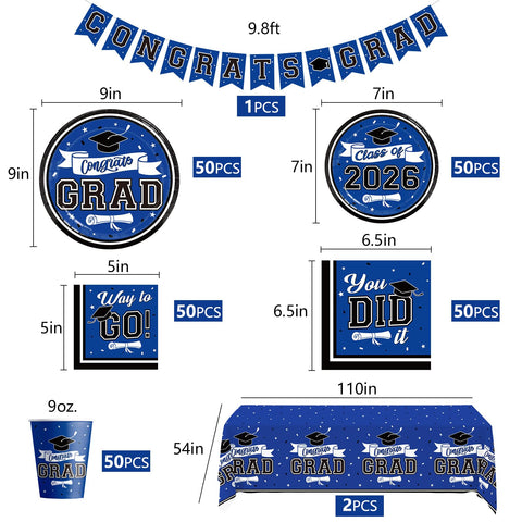 DAZONGE graduation blue hanging swirls create sparkling photo-op decor.