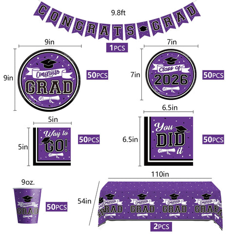 DAZONGE 9-inch plates in vibrant purple for sturdy dining