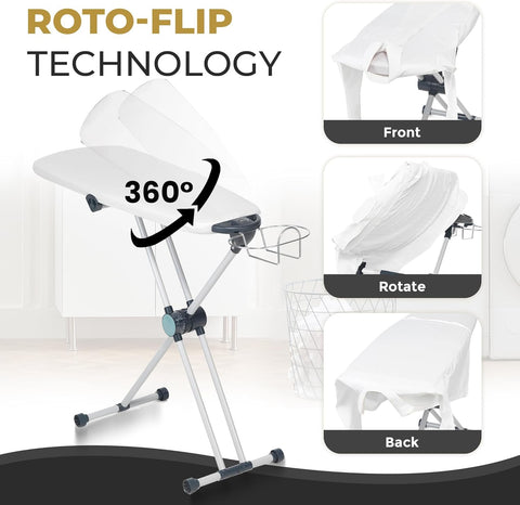 Dazzl 360 sturdy steel frame provides stable, wobble-free ironing.