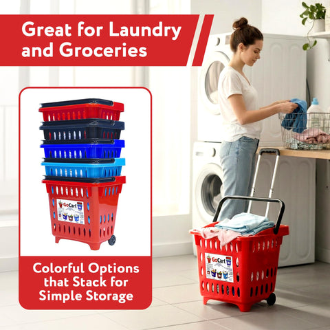 dbest GoCart durable plastic frame supports heavy loads during shopping.