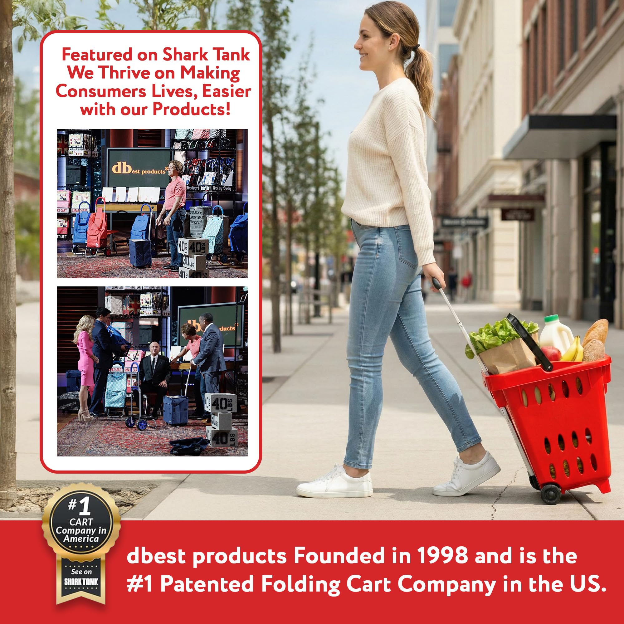 dbest GoCart versatile rolling cart for groceries, laundry, and storage.