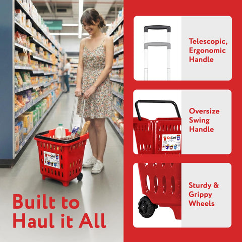 dbest GoCart side basket with handle for quick carry options.