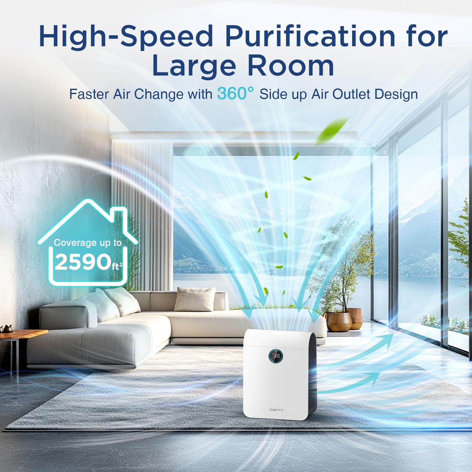 DBFIT 3-stage filtration captures 0.3 micron particles like pollen and dust.