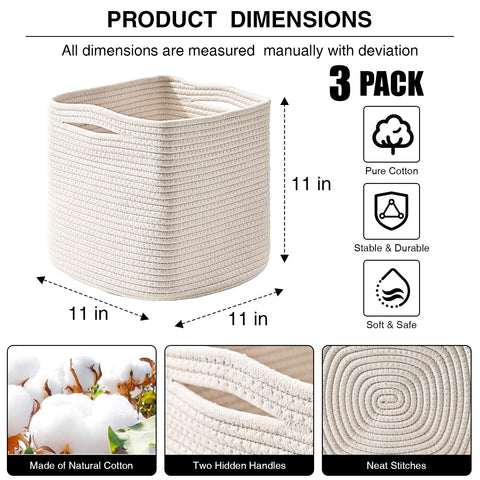 Dcerzxzci 11inch cube storage bin folded for easy storage.