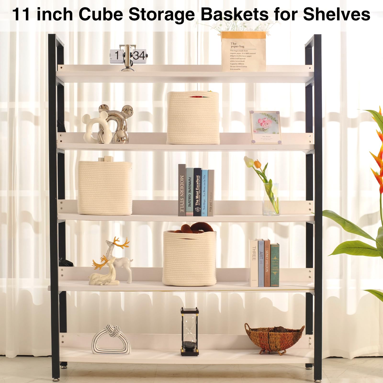 Dcerzxzci cotton rope basket storage versatile for toys and clothes.