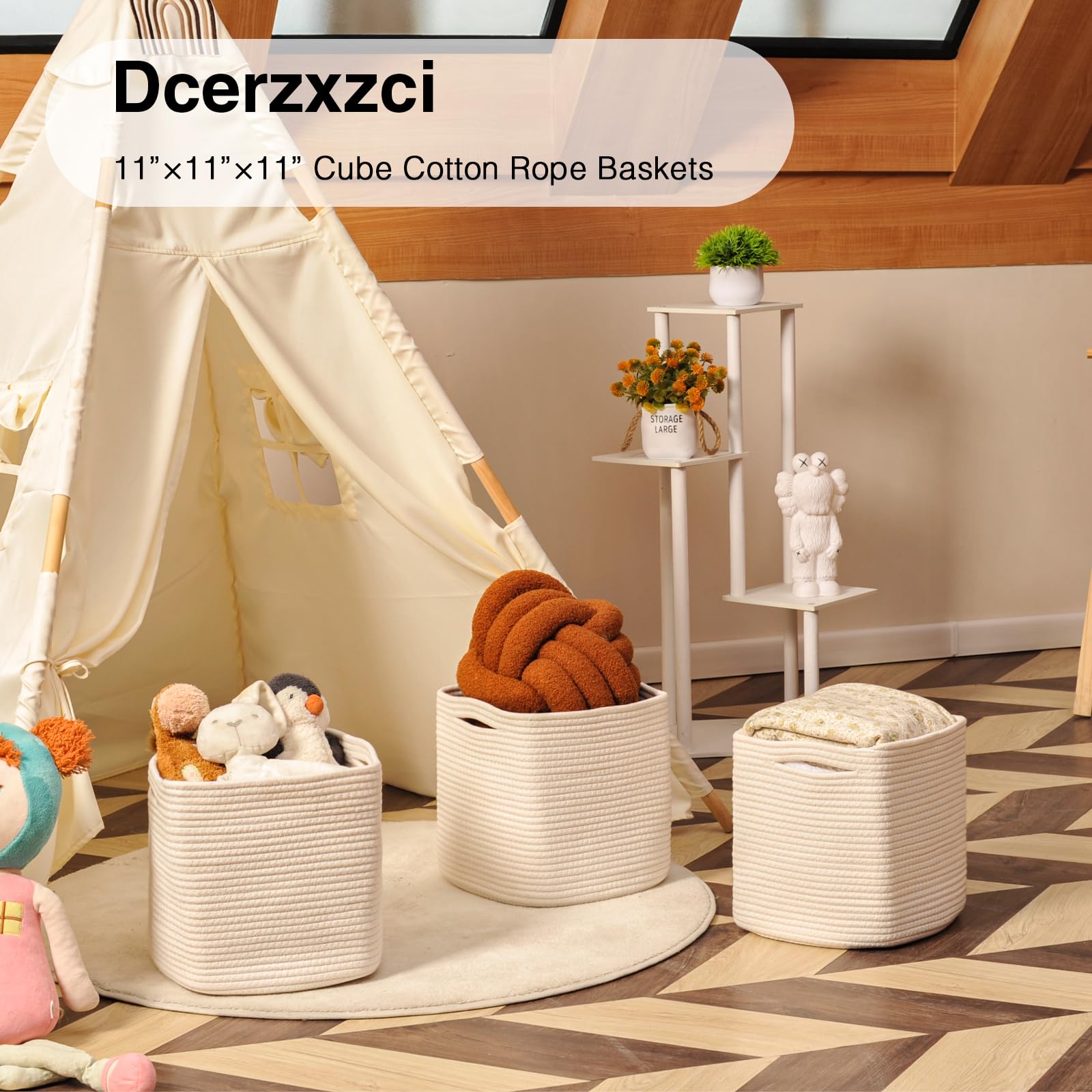 Dcerzxzci foldable storage bin with two hidden handles.