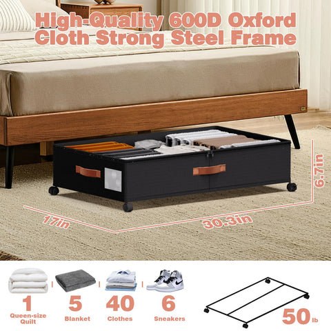 DCET clear lid under-bed storage lets you see contents at a glance.