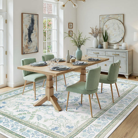 DCX Green 6x9 rug soft low-pile texture feels gentle underfoot.