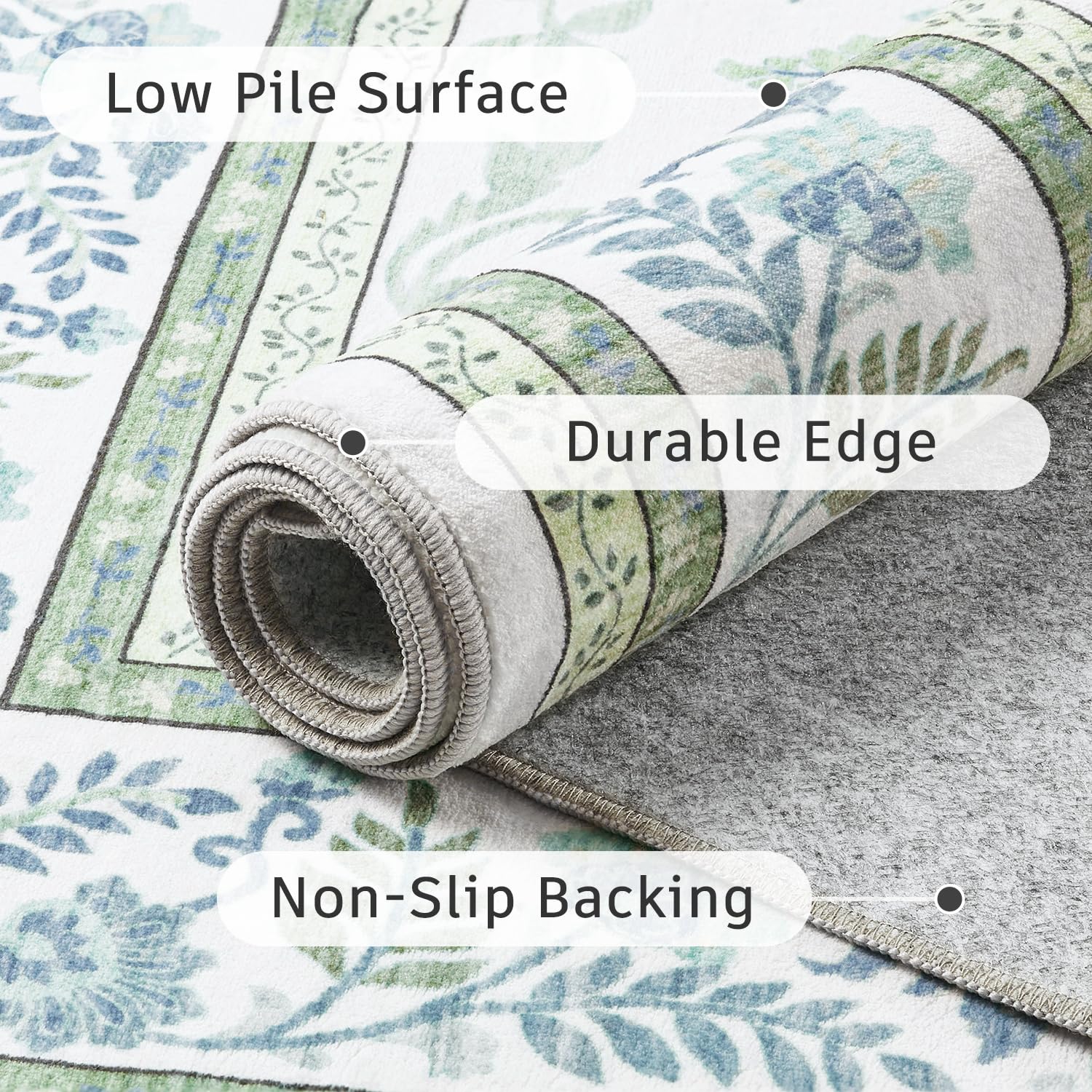 DCX Green 9x12 rug proves pet-friendly surface resists fur and spills.