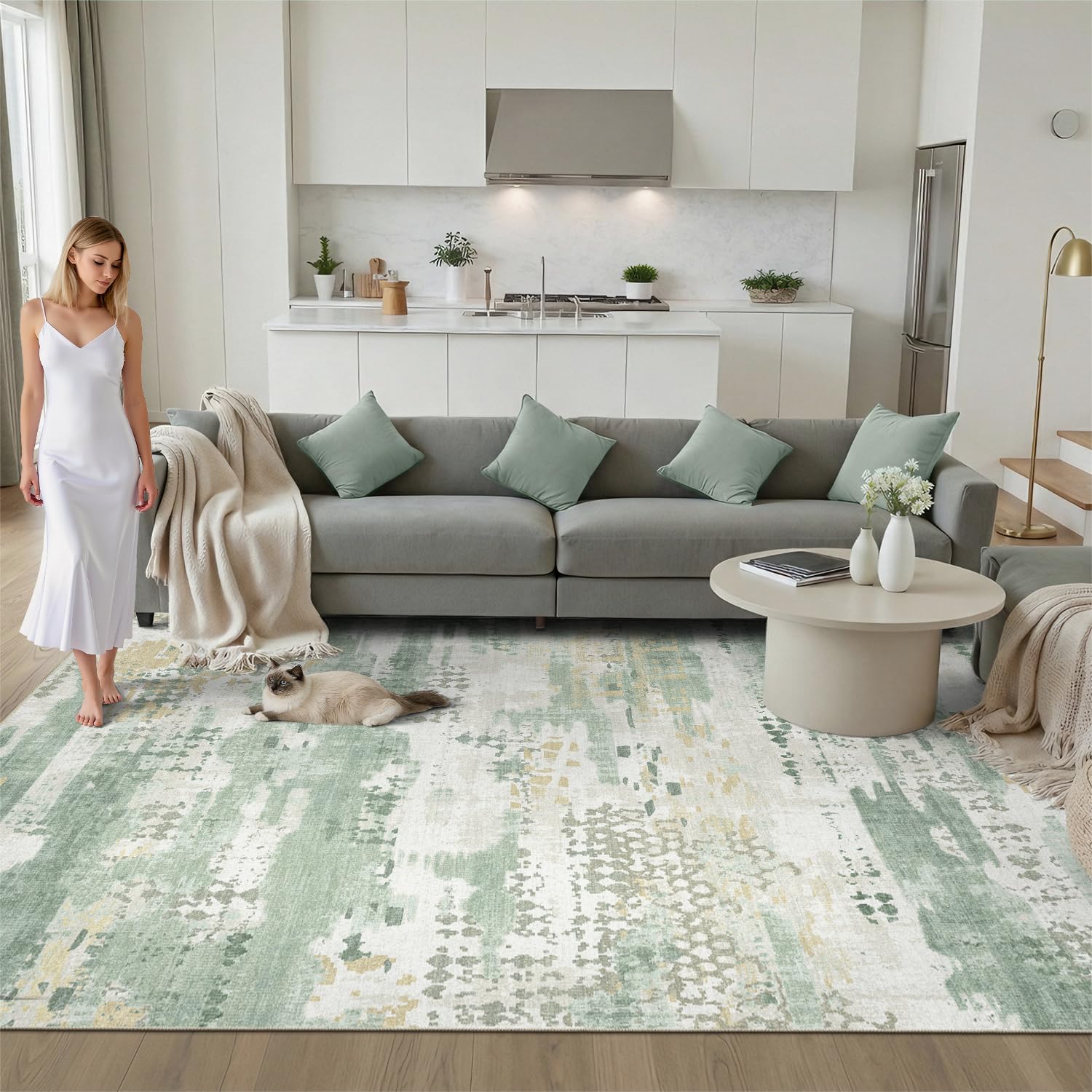 DCX Non-Slip Backing Rug keeps stable placement on hardwood floors.