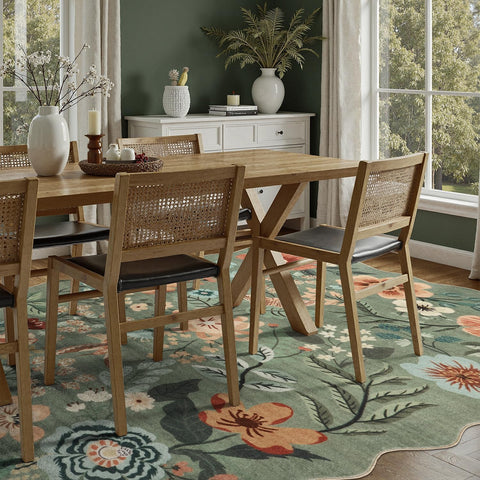 DCX Vintage Floral Rug low-pile texture, gentle on bare feet.
