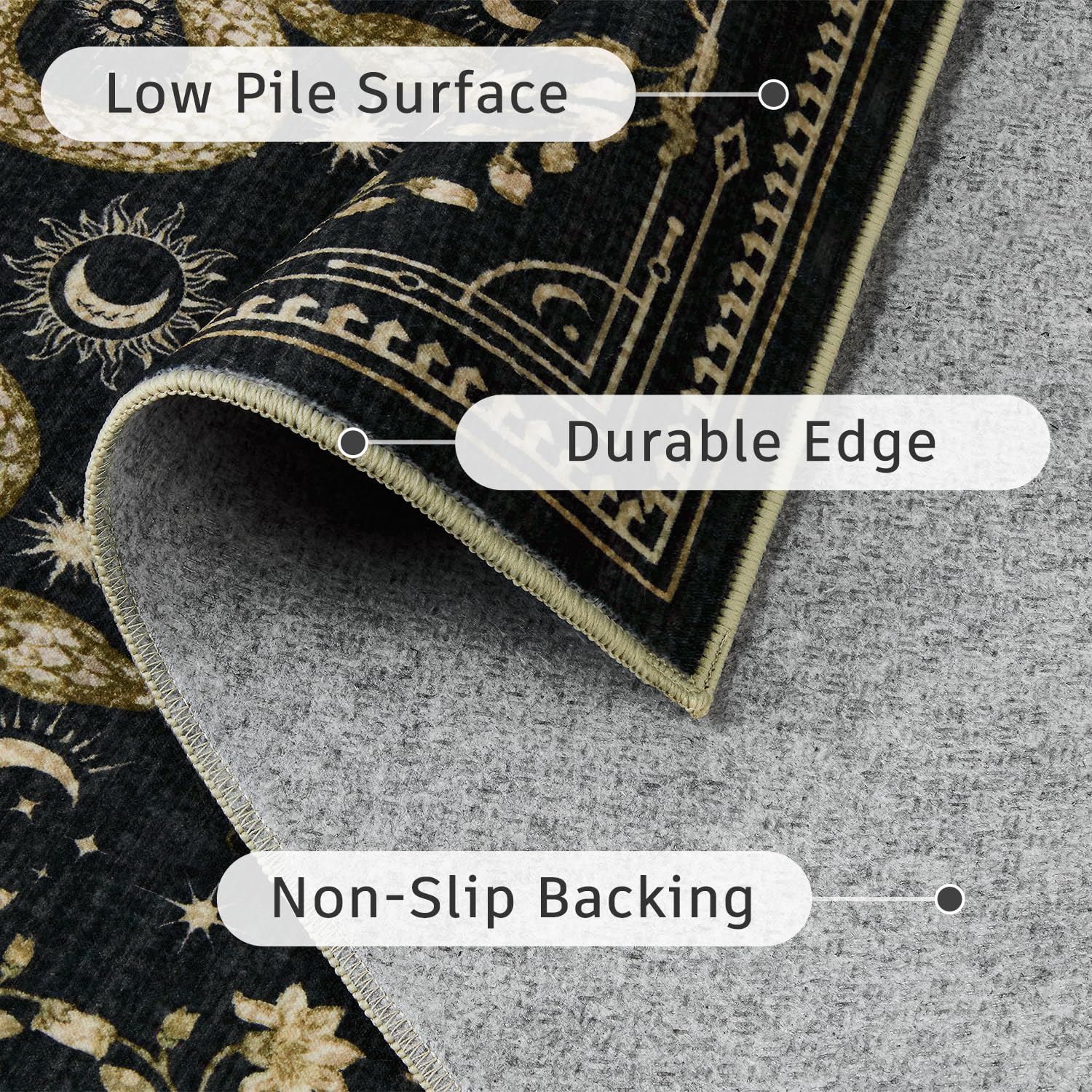 DCX Washable Snake Rug soft pile offers cozy footing for barefoot daily use