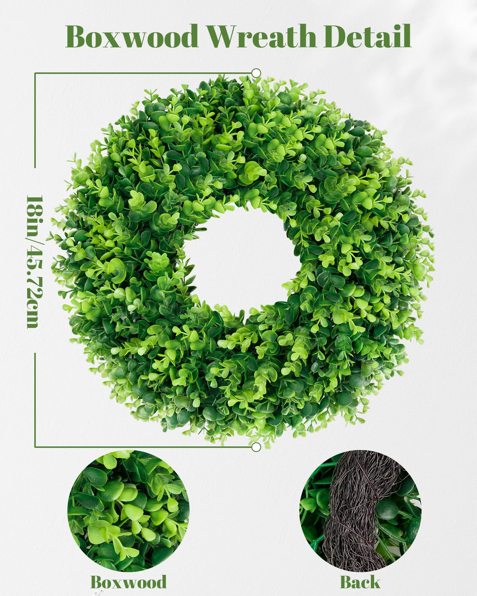 DDHS boxwood wreath indoor-outdoor use adds timeless farmhouse charm.