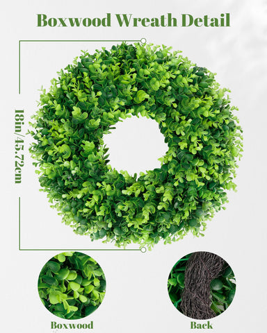 DDHS boxwood wreath indoor-outdoor use adds timeless farmhouse charm.
