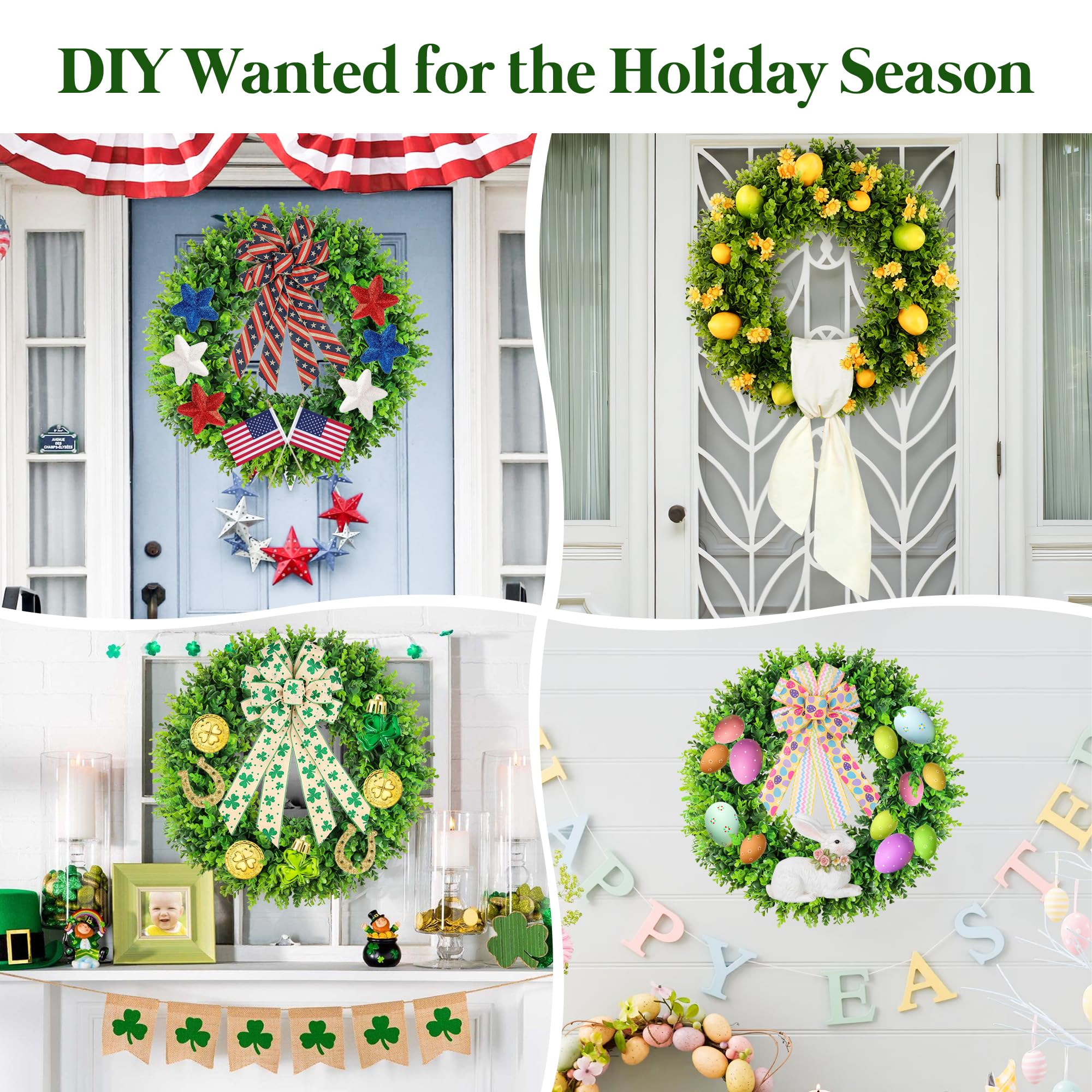 DDHS yellow sash accent on the boxwood wreath
