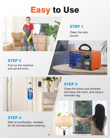 DDHTSAL ozone generator in car setup for odor treatment.