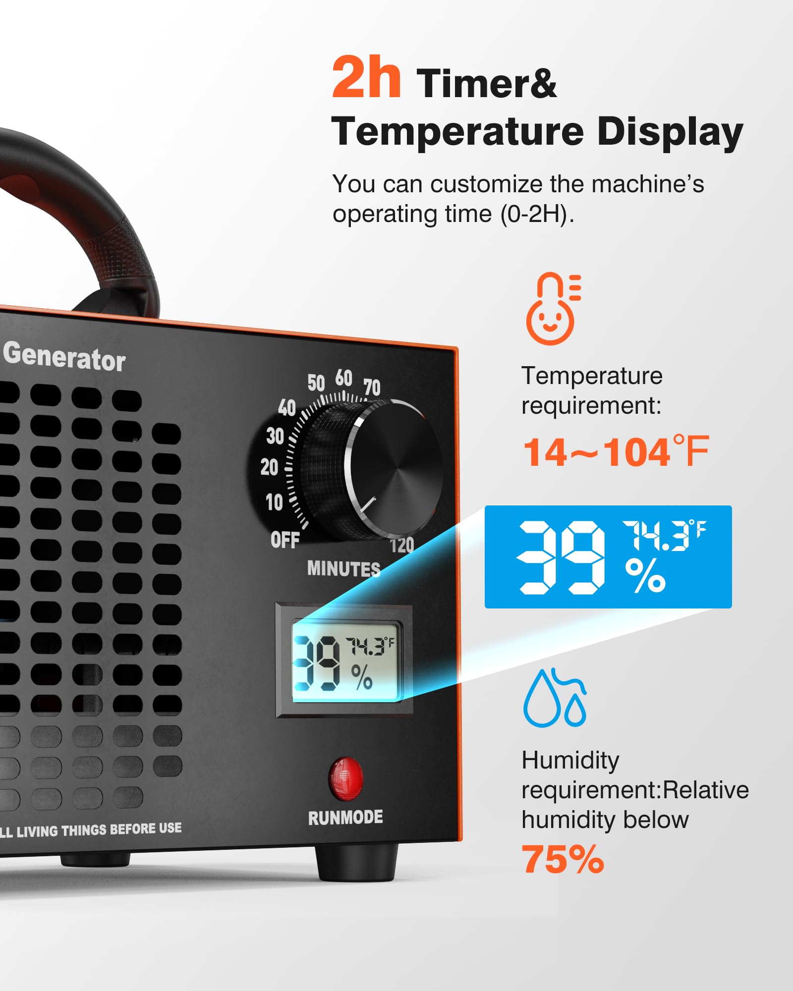 DDHTSAL ozone generator ventilation ports highlight safety and airflow design.