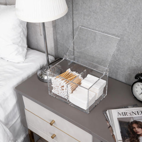 Dealpoli clear acrylic canister doubles as cosmetics storage