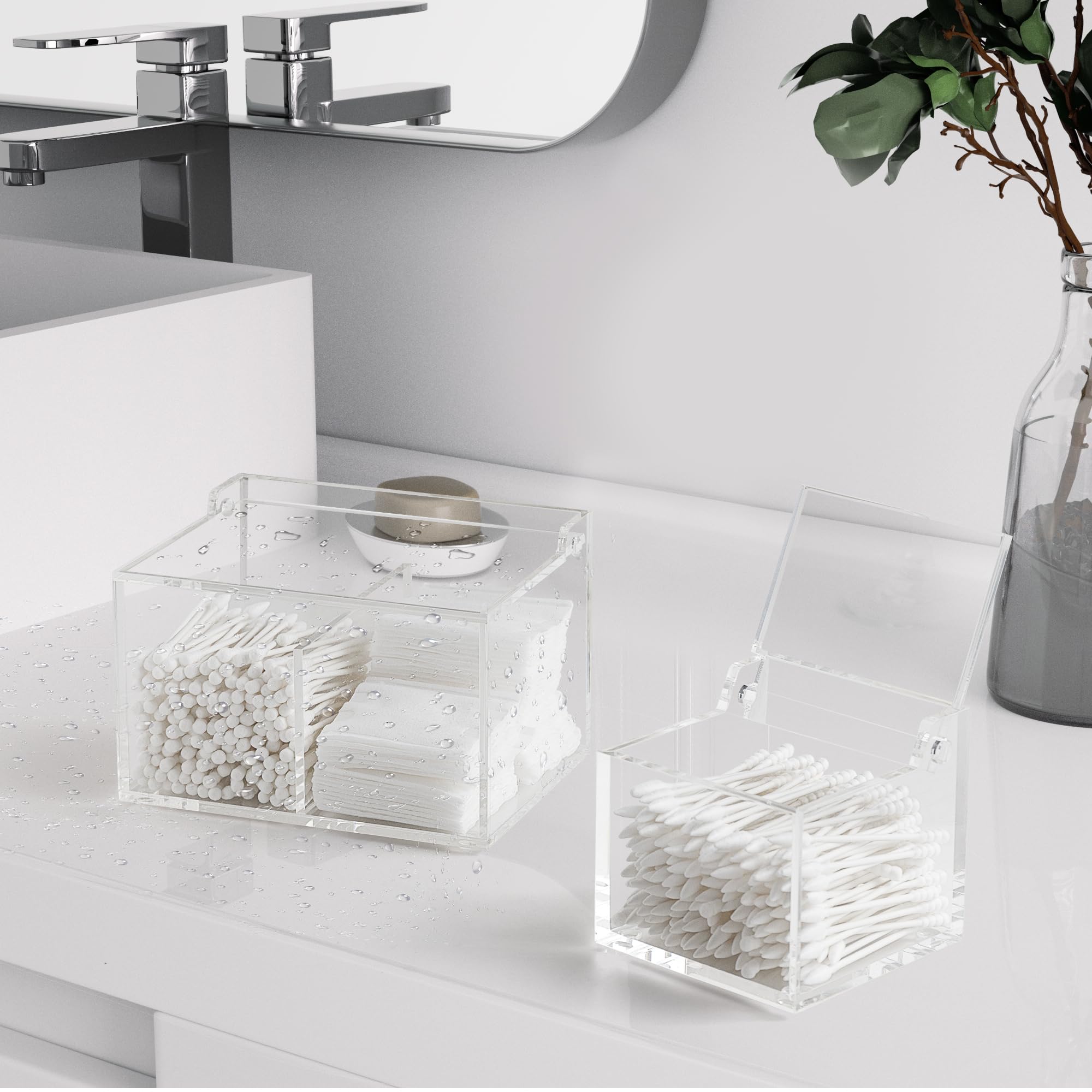 Dealpoli two-grid canister stores swabs and pads neatly