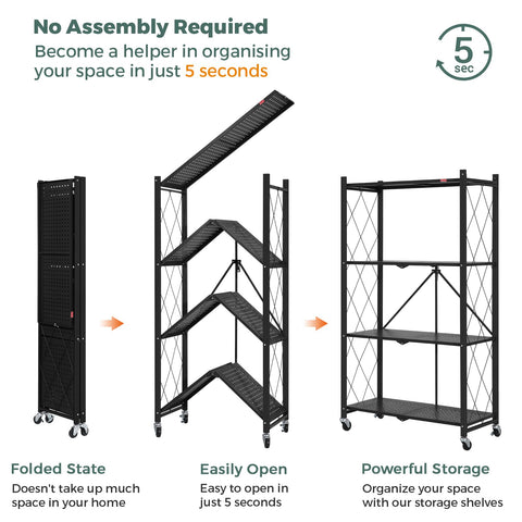 DEANIC foldable rack fits under beds or behind doors for compact storage.