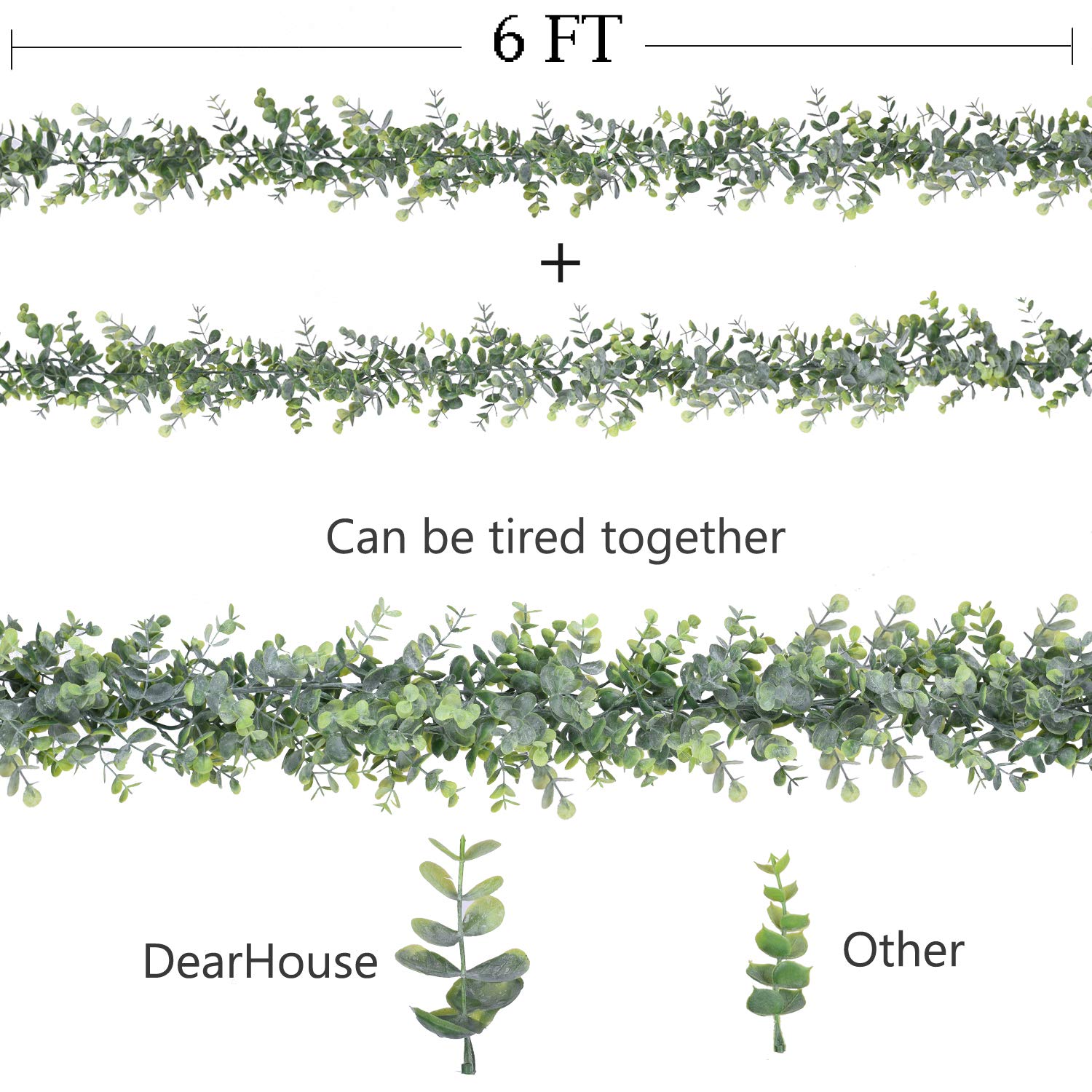 DearHouse eucalyptus garland is UV protected for outdoor use.