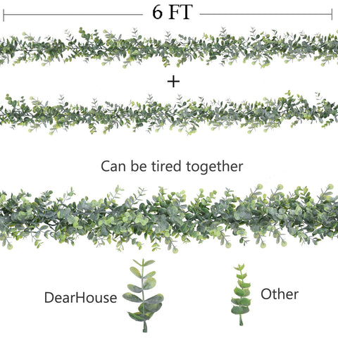 DearHouse eucalyptus garland is UV protected for outdoor use.