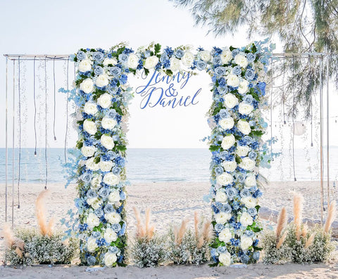 DearHouse silk peony garland closeup white highlights petals for photos