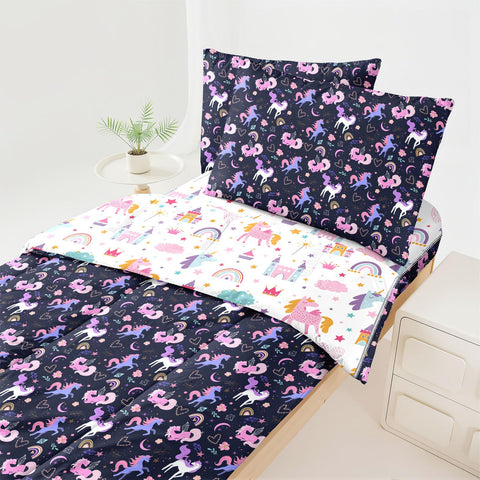 Dearller unicorn bedding twin comforter with zipper for easy changes
