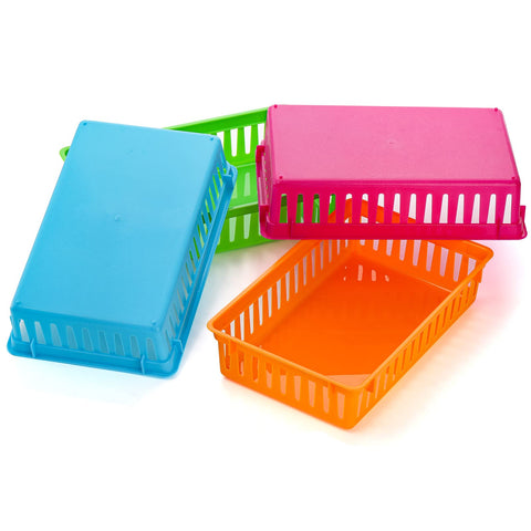 DEAYOU interlocking stackable bins save space on shelves and desks