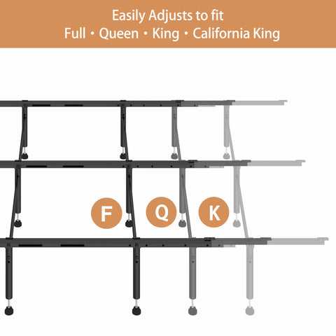 Debercu six adjustable legs adapt height for diverse foundations and bed frames.