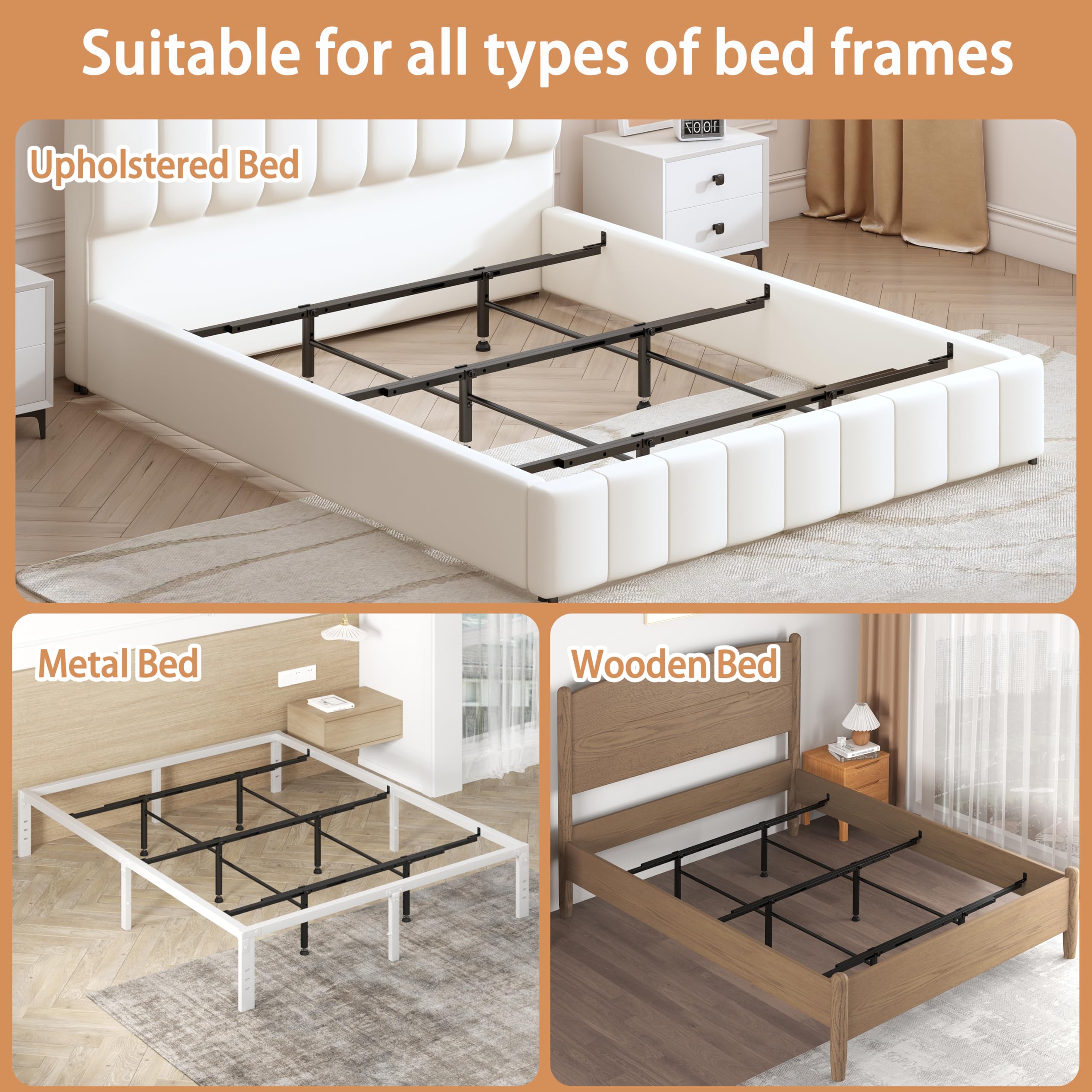 Debercu universal-fit design works with wooden, metal, and upholstered side rails.
